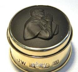 Boîte à bijoux en jaspe basaltique Wedgwood 88/200 argent doré du Pape Jean-Paul II