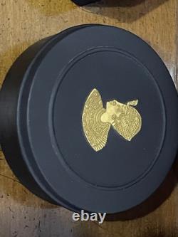 Boîte à bijoux en jaspe noir Wedgwood motif égyptien ensemble 1978