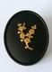 Bo&icirc;te &agrave; Bijoux Ovale Noire En Jaspe Wedgwood Avec Fleurs De Prunus Dor&eacute;es