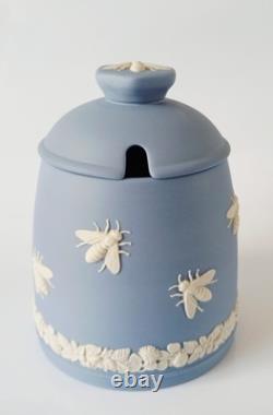 Boîte à miel de l'Association des Apiculteurs Gallois en Jasperware bleu Wedgwood