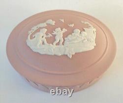 Boîte à souvenirs en jaspe rose Wedgwood : Enfants de Cupidon en train de jouer