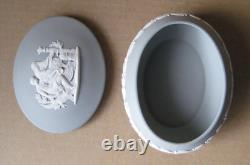 Boîte ovale Apollo en jaspe gris Wedgwood