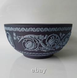 Bol Wedgwood Jasper Portland bleu et arabesque bleue en jasperware
