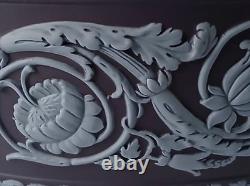 Bol Wedgwood Jasper Portland bleu et arabesque bleue en jasperware