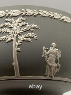 Bol à fruits Wedgwood rare en jaspe gris, Jasperware, 20 cm