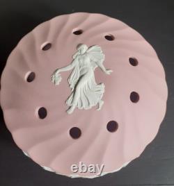 Bol à potpourri en jaspe Wedgwood rose des heures de danse vintage, flûté spiralé