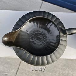 Bol à sucre en basalte noir Wedgwood antique et crémier assorti en jaspe