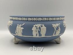 Bol en jaspe Wedgwood bleu à trois pieds