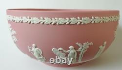Bol sacrificiel / bol à fruits Wedgwood en jasperware rose de 8 pouces