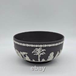 Bol sacrificiel en jaspe noir solide Wedgwood Fabriqué en Angleterre 7 1/2 pouces