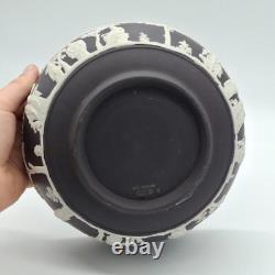 Bol sacrificiel en jaspe noir solide Wedgwood Fabriqué en Angleterre 7 1/2 pouces