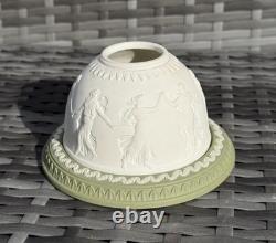 Bougeoir à thé de couleur vert sauge en jaspe Wedgwood vintage - Heures dansantes