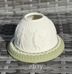 Bougeoir à thé de couleur vert sauge en jaspe Wedgwood vintage - Heures dansantes