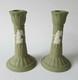 Bougeoirs En Jaspe Vert Wedgwood Dancing Hours X 2