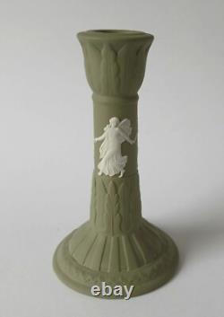 Bougeoirs en jaspe vert Wedgwood Dancing Hours x 2