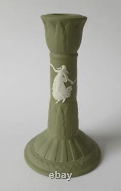 Bougeoirs en jaspe vert Wedgwood Dancing Hours x 2
