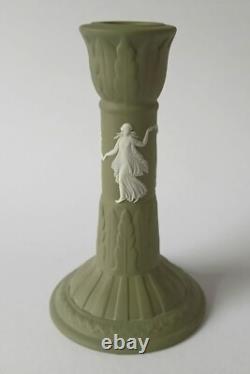 Bougeoirs en jaspe vert Wedgwood Dancing Hours x 2