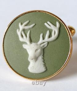 Boutons de manchette Wedgwood Jasperware vert Glenfiddich avec boîte