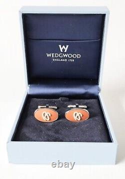Boutons de manchette en terre cuite Jasperware Wedgwood, bijoux de créateur Paul Smith