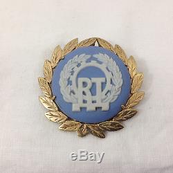 Broche En Or 10k Camée Jasperware Wedgwood Ort Logo