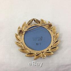 Broche En Or 10k Camée Jasperware Wedgwood Ort Logo