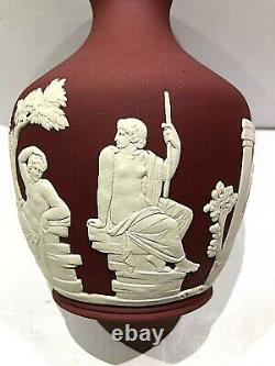 C'03 Wedgwood Jasperware Wine Colour Vase Peleus & Thetis No Handle. Rare