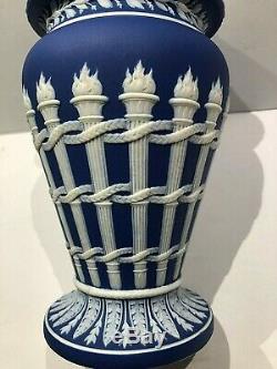 C. 1800-1820 Wedgwood Bleu Cobalt Trempé Torch Vase # 393 7.5 Rare & De Nice