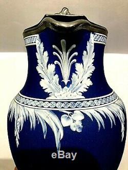 C. 1860 Wedgwood Jasperware Bleu Cobalt Jug / Pitcher & Mint Rare Superbe
