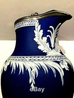 C. 1860 Wedgwood Jasperware Bleu Cobalt Jug / Pitcher & Mint Rare Superbe