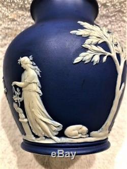 C. 1867 Wedgwood Blue Jasperware 5 Moule # 1005 Trophy Vase Code Fhx Rare