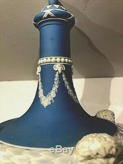 C. 1871 Wedgwood Jasperware Tri-color Blue Bottle Barbiers 10.5 Nettoyage Détails