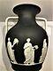 C. 1877 Vase En Forme De Portland Jasperware 10-1 / 2 En Forme De Trempette Noire, Code Csf