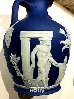 C. 1891 Wedgwood Bleu Cobalt Trempé Jasper Ware 6 Portland Vase De Nice Sharp