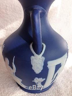 C. 1895 Wedgwood Dark Blue Trempette Jasper Ware 6 Portland Vase Mint & Nice