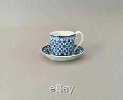 C1795 Wedgwood Trois Couleurs Bleu Trempé Japser Diceware Quatrefoil Cup & Saucer