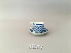 C1795 Wedgwood Trois Couleurs Bleu Trempé Japser Diceware Quatrefoil Cup & Saucer