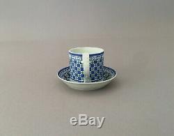 C1795 Wedgwood Trois Couleurs Bleu Trempé Japser Diceware Quatrefoil Cup & Saucer