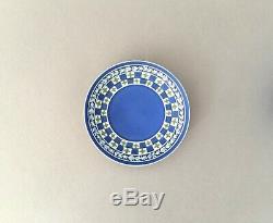 C1795 Wedgwood Trois Couleurs Bleu Trempé Japser Diceware Quatrefoil Cup & Saucer