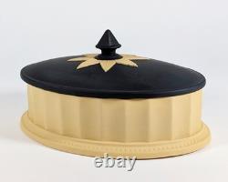 Collection de Bibliothèque Wedgwood Jasperware Canne Jaune Noir Basalte Boîte Colonne Ovale Collection de Bibliothèque Wedgwood Jasperware Canne Jaune Noir Basalte Boîte Colonne Ovale