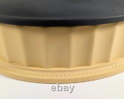 Collection de Bibliothèque Wedgwood Jasperware Canne Jaune Noir Basalte Boîte Colonne Ovale