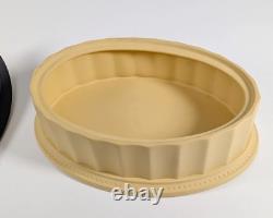 Collection de Bibliothèque Wedgwood Jasperware Canne Jaune Noir Basalte Boîte Colonne Ovale