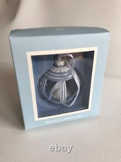 Décoration de Noël ronde en jaspe Wedgwood bleu