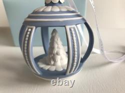 Décoration de Noël ronde en jaspe Wedgwood bleu