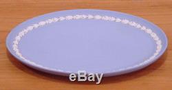 Discontinué Wedgwood Mini / Miniature Blue Jasperware Oval Tray Pour Tea Set Nouveau