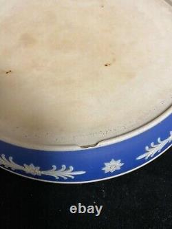 Dôme bleu en jasperware antique pour fromage Stilton