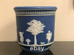 Early William Adams Wedgwood Pottery Blue Jasperware Chérubins Planter