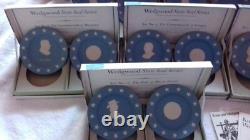 Ensemble complet de treize sceaux d'État américains en jaspe Wedgwood bleu Angleterre