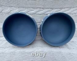 Ensemble de 2 grands bols sur pied en jasperware Wedgwood vintage, Angleterre