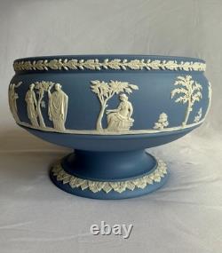 Ensemble de 2 grands bols sur pied en jasperware Wedgwood vintage, Angleterre