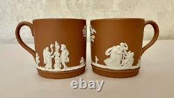 Ensemble de 4 tasses à café et sous-tasses assorties en jaspe de terracotta Wedgwood